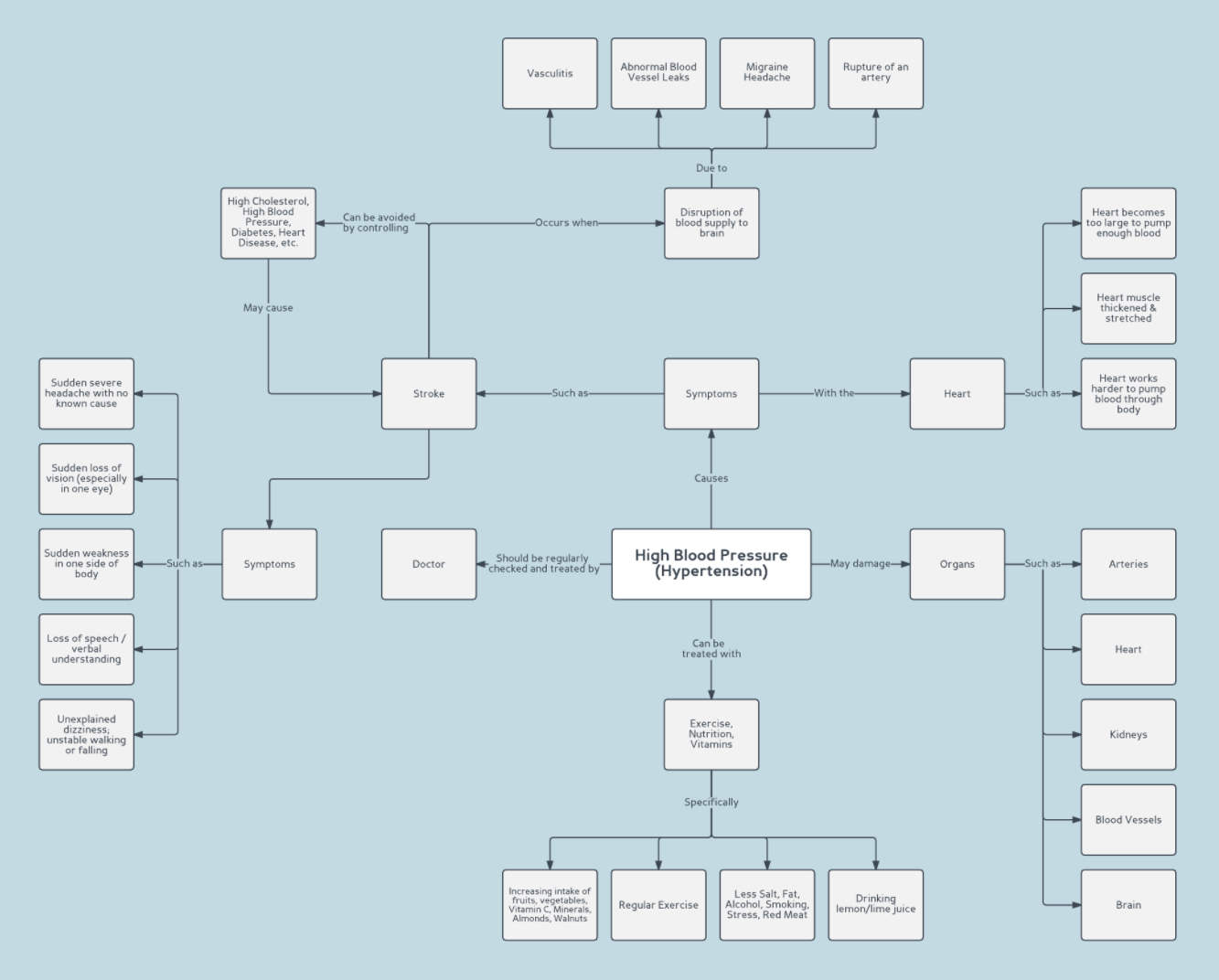 Hypertension Concept Map Template