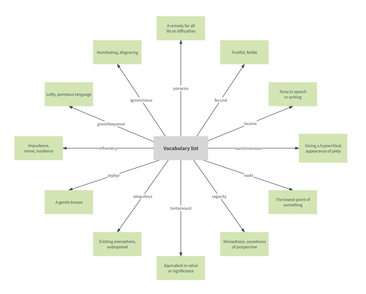 Vocabulary Concept Map Template