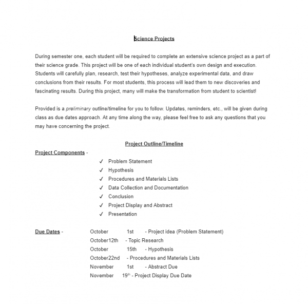 Project Outline Example Google Docs for College Project