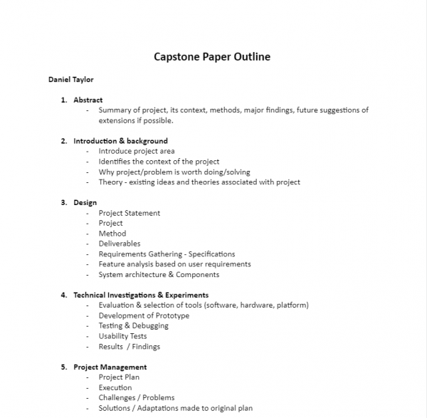 Google Doc Project Outline Template 04 - Capstone Project Outline Template