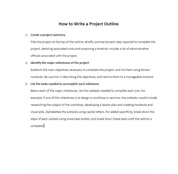 Google Doc Project Outline Template - A Project Outline Guideline