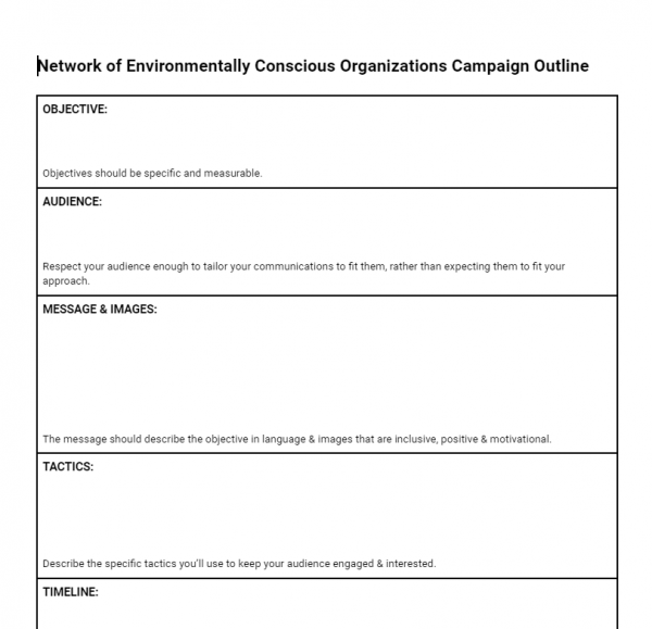 Google Doc Project Outline Template 09 Organizations Campaign Outline Example