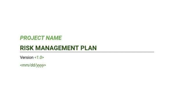 Risk Management plan Template