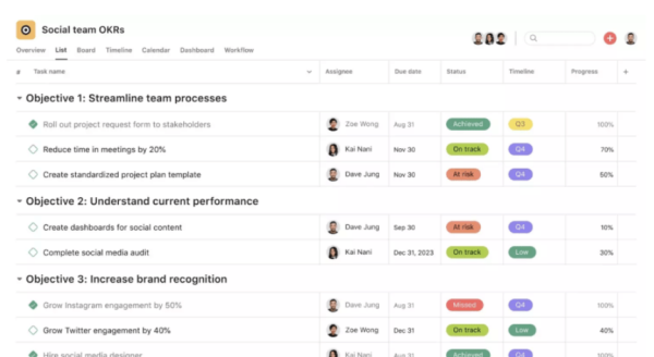 OKR Planning - Asana