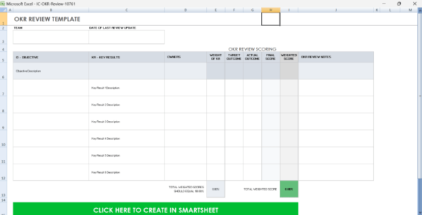 OKR Planning Template - Excel 3