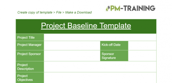 project baseline template google docs