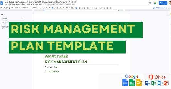 Free Risk Management Plan Template Google Sheets