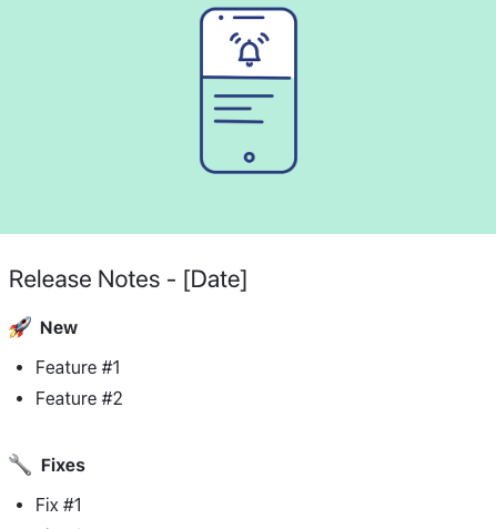 Release note template stonly