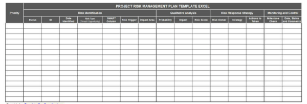 Risk Management Template - Excel 6