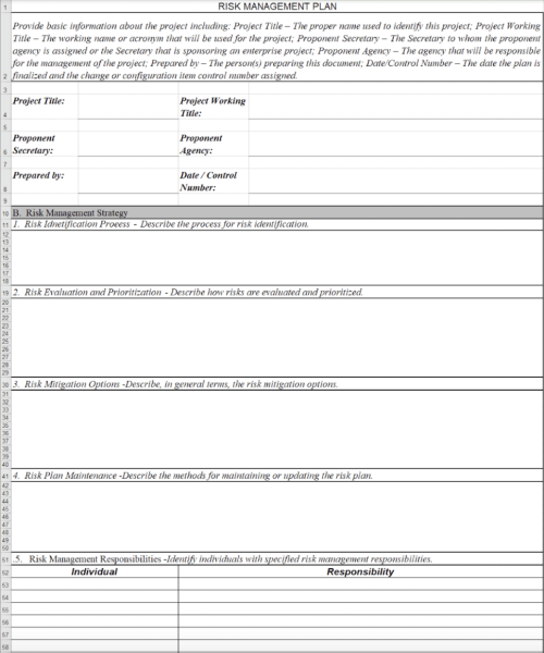 Risk Management Template - Excel For Public Sector