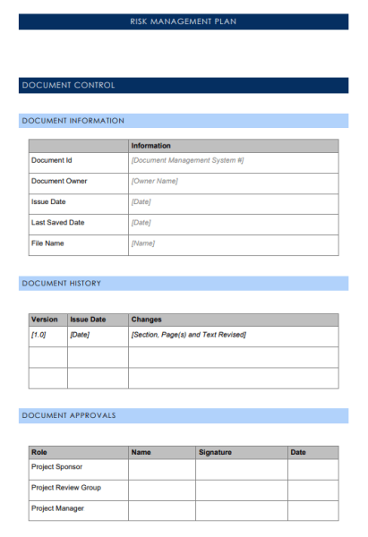 Risk Management Template - Word 2