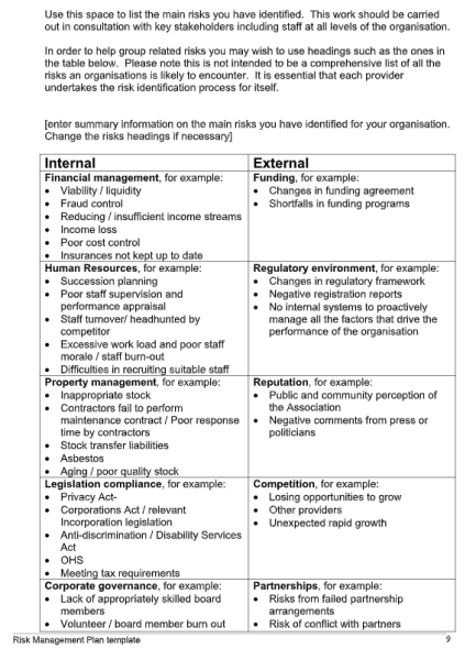 Risk Management Template - Word 7