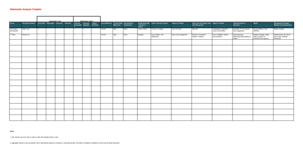 Stakeholder Analysis Template - Excel 1