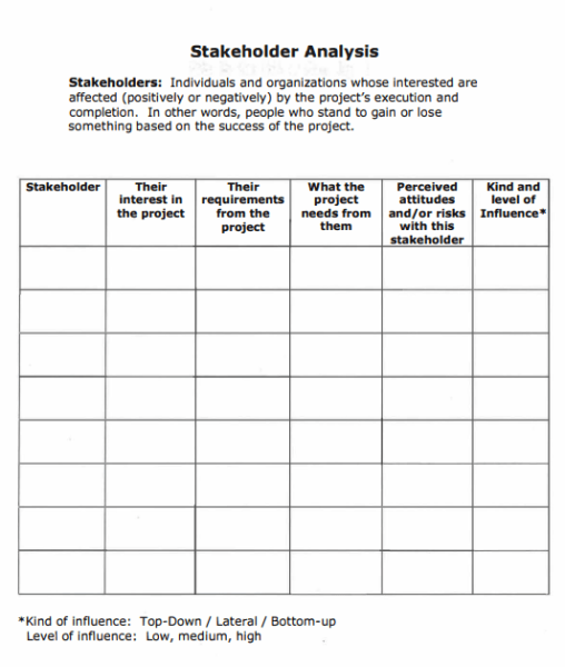 Stakeholder Analysis Template - PDF 2