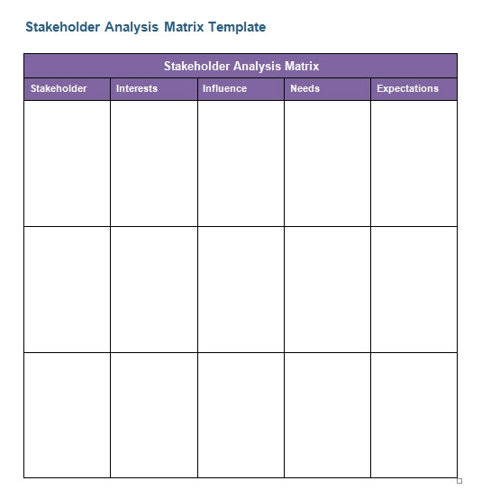 Stakeholder Analysis Template - Word 3