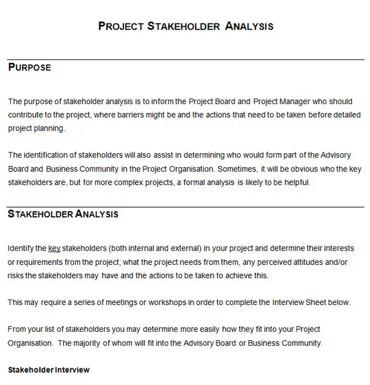 Stakeholder Analysis Template - Word 4