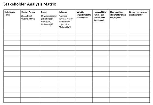 Stakeholder Analysis Template - Word 6