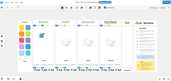 Team Charter Template Tool - Conceptboard