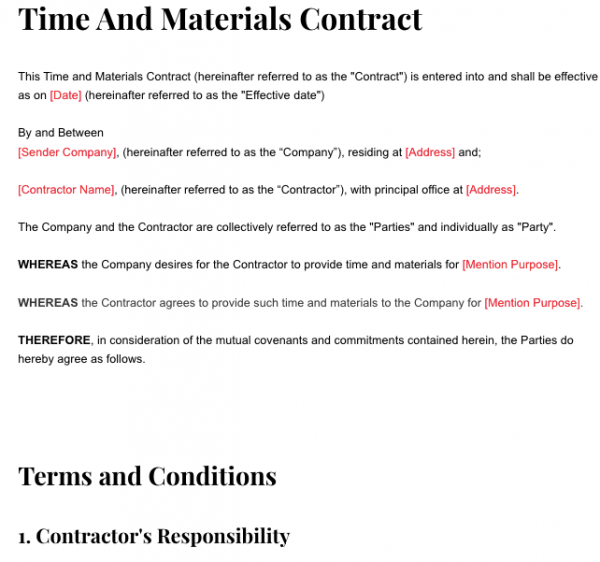 Time and Materials Contract Revv netsuite