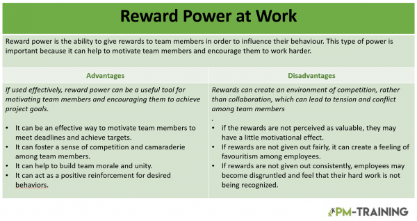 reward power advantages and disadvantages