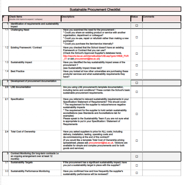 procurement audit excel template