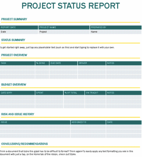 Status Report Template templates.office