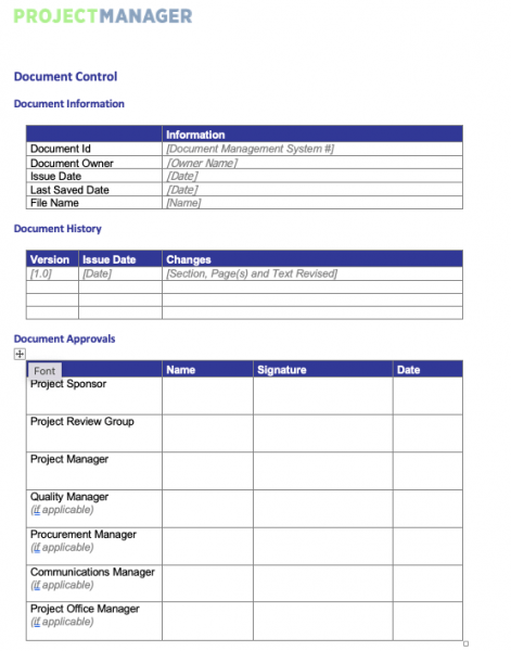 Communication management plan Template 3