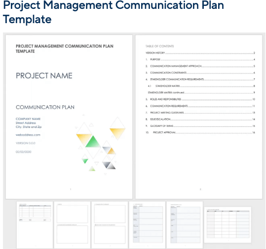 Communication Plan Template Word