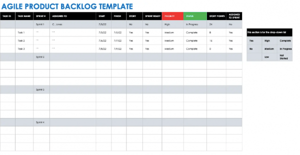 Product Backlog Template ( Smartsheet)