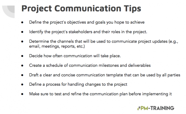 Project communication tips