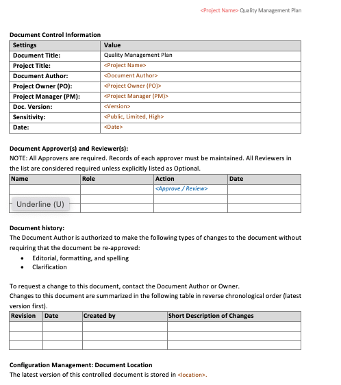 7 x Free Quality Management Plan Template Excel, Word, PDF