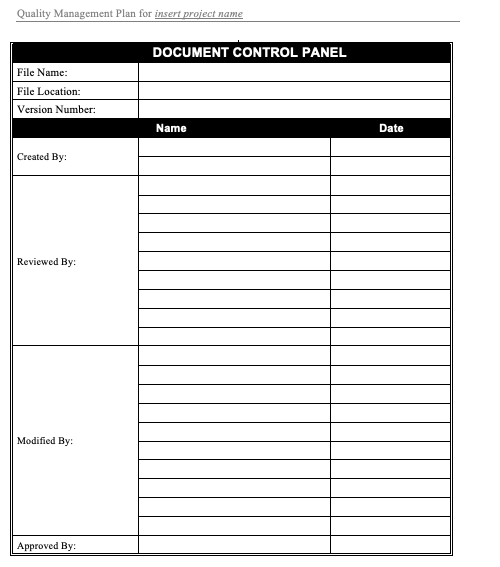 7 x Free Quality Management Plan Template Excel, Word, PDF