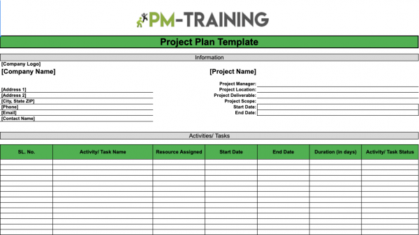 Project plan template