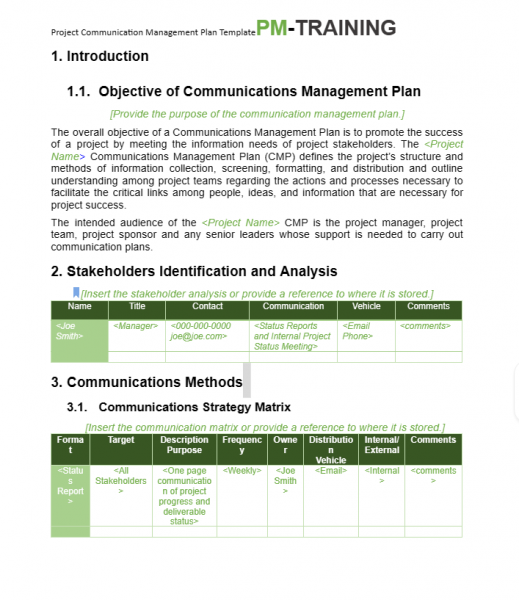 communication strategy template google docs