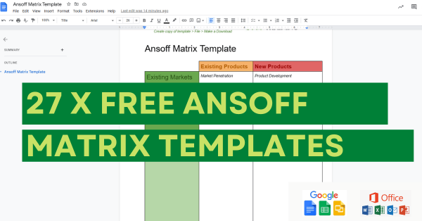 27 x FREE ANSOFF Matrix Templates Google Doc, PDF