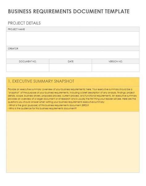 Agile Business Requirements Document Template Word 3