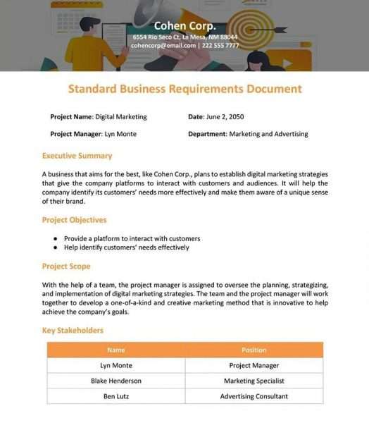 Agile Business Requirements Document Template Word 5