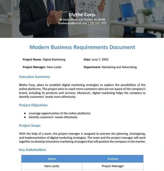 Agile Business Requirements Document Template Word 8