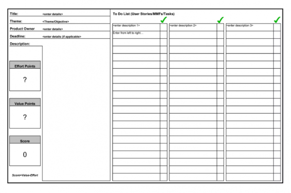 Agile Epic Card Template 1