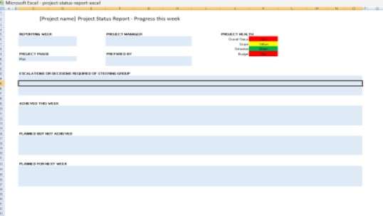 Agile Status Report Template Excel 2 1