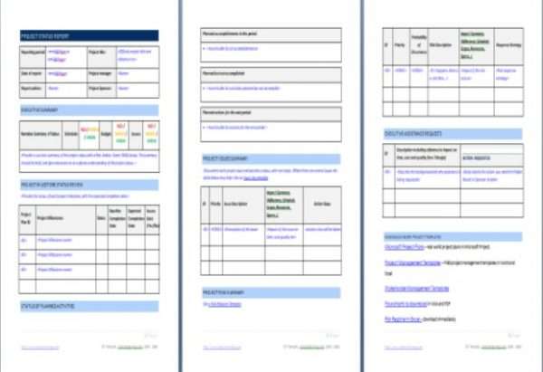 Agile Status Report Template Word 2