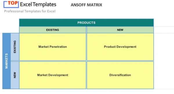 Ansoff Matrix Template Excel 1