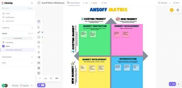 Ansoff Matrix Template Online Tools - ClickUp