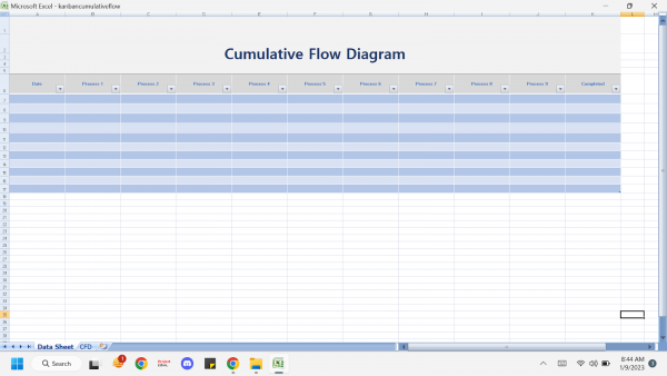 Kanban CFD Excel Template