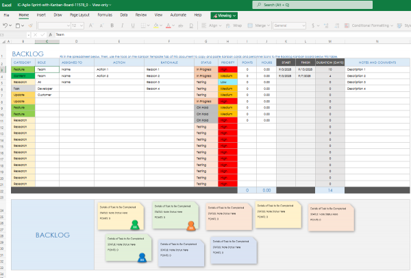 Kanban Board Template Excel Free