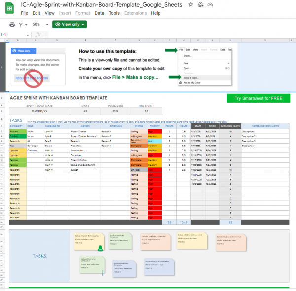 Kanban Board Template Google Sheet Free