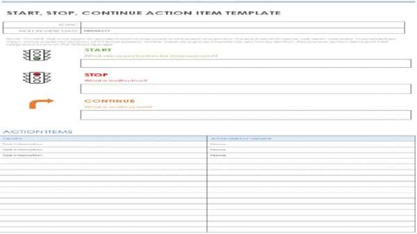 Start Stop Continue - Word Template 4