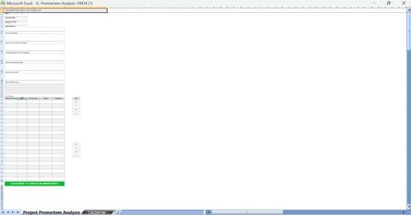 Premortem Template Excel 1