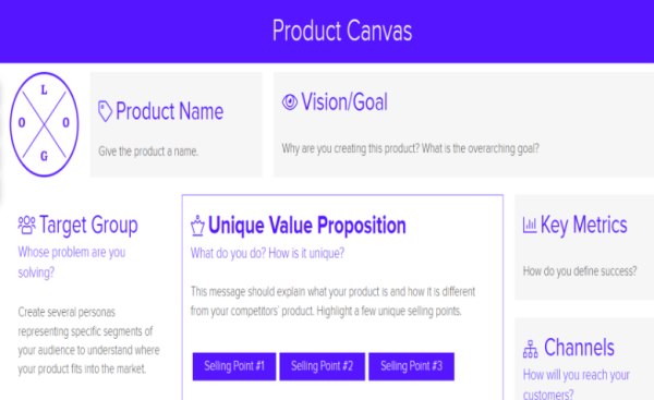 Product Canvas Template - Xtensio