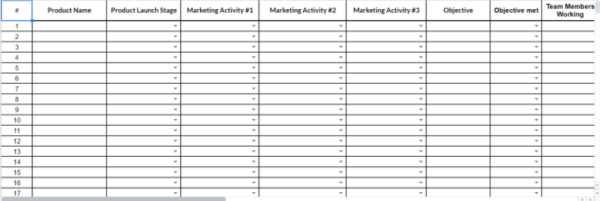 Product Launch Plan Template - Excel 1